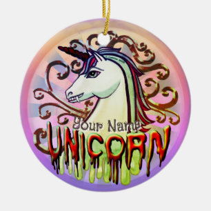 Adorno De Cerámica Unicornio Vampiro