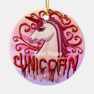 Adorno De Cerámica Unicornio vampiro