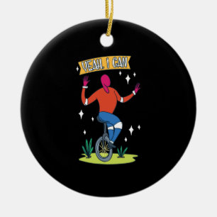 Adorno De Cerámica Unicycle - Sí Puedo