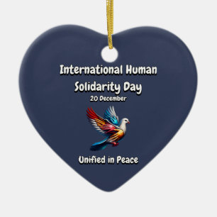 Adorno De Cerámica Unificado en paz. Día de la Solidaridad Humana.