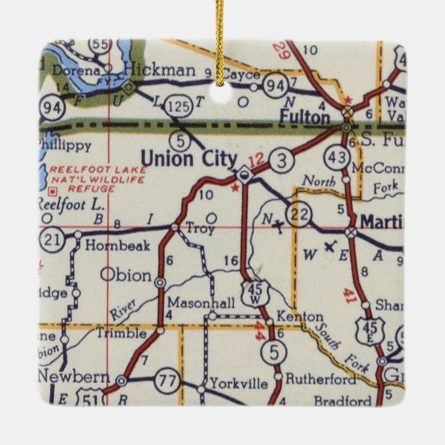 Adorno De Cerámica Union City TN (Reverso)