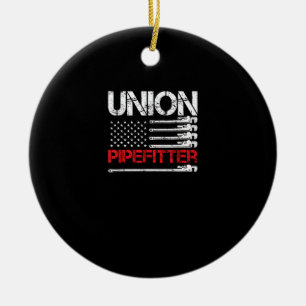 Adorno De Cerámica Union Pipefitter Union Strand USA Bandera American
