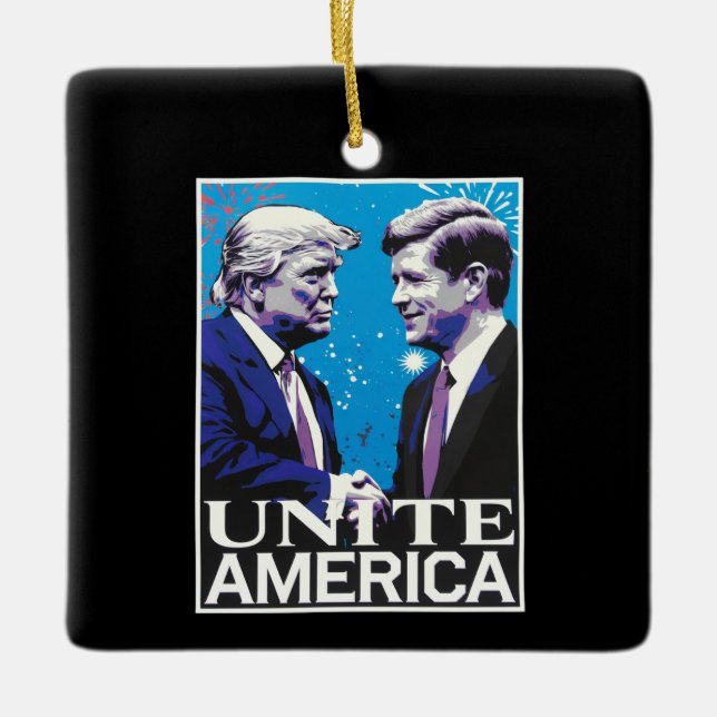 Adorno De Cerámica Unir a Estados Unidos con un Trump icónico (Anverso)