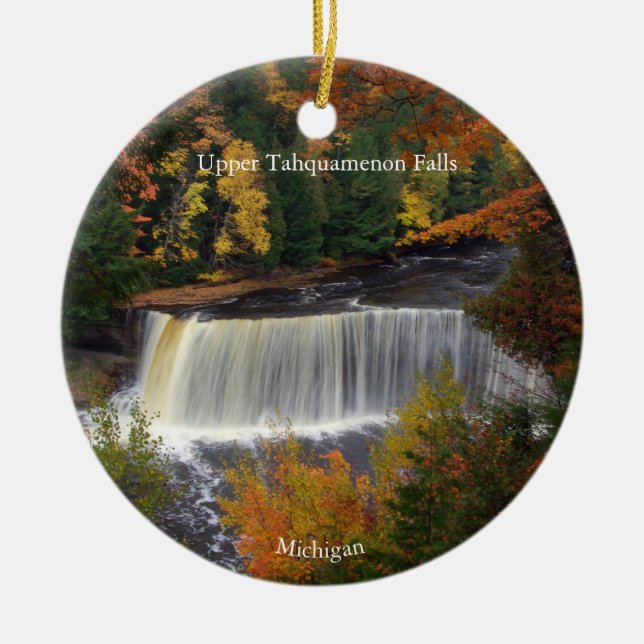 Adorno De Cerámica Upper Tahquamenon Falls ornament (Frente)
