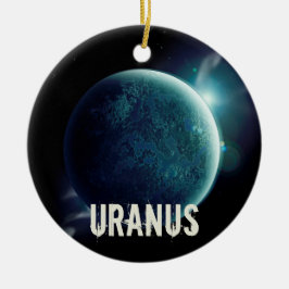 Adorno De Cerámica Uranus blue planet 3d universe space illustration