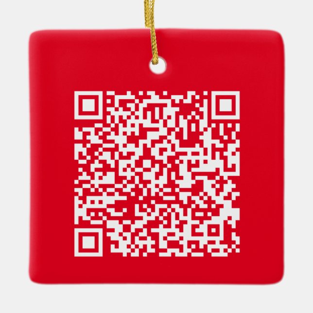 Adorno De Cerámica URL del Personalizado de código QR personalizado (Anverso)