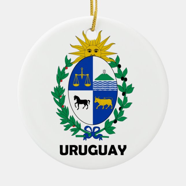 Adorno De Cerámica URUGUAY - emblema/bandera/escudo de armas/símbolo (Frente)