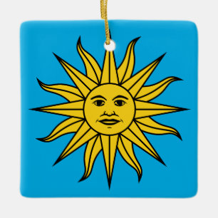 Adorno De Cerámica Uruguay Sol de Mayo
