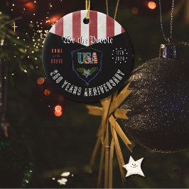 Adorno De Cerámica US 250 Home of the Brave Eagle