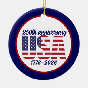 Adorno De Cerámica USA 250º Aniversario Semiquincentenario 1776–2026