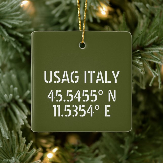 Adorno De Cerámica USAG Italy Latitude Longitude Personalized (Árbol)