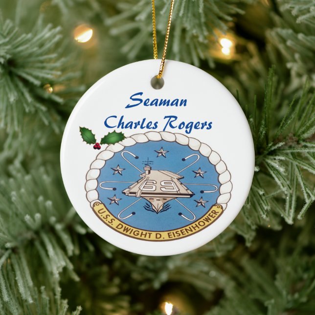Adorno De Cerámica USS Dwight D Eisenhower CVN 69 (Árbol)