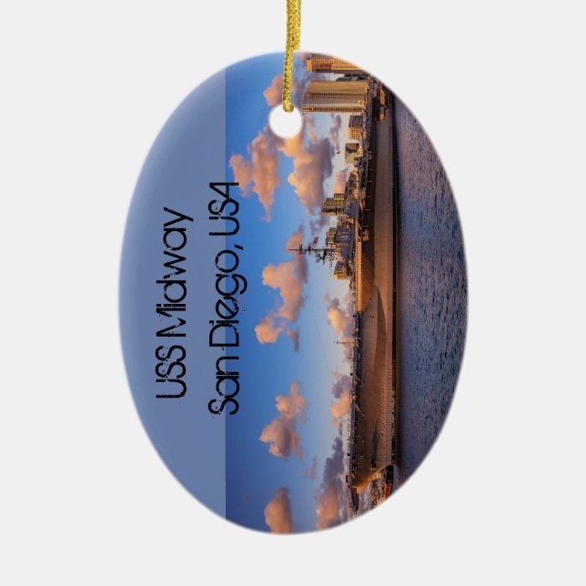 Adorno De Cerámica USS Midway (Frente)