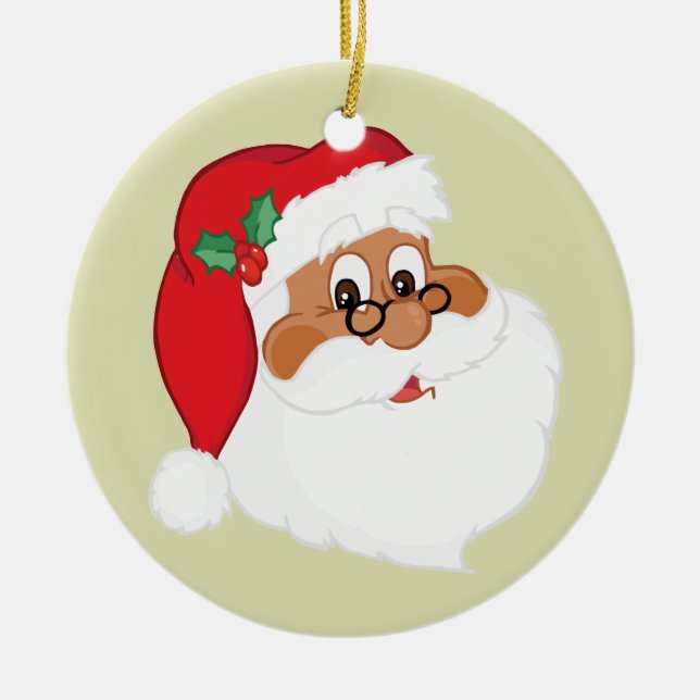 Adorno De Cerámica ¿Usted cree en Papá Noel negro? (Frente)