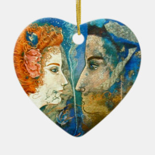 Adorno De Cerámica "Usted solo es real a mí…"  Rilke -