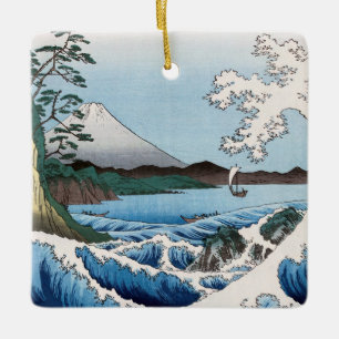 Adorno De Cerámica Utagawa Hiroshige - Mar frente a Satta, Provincia