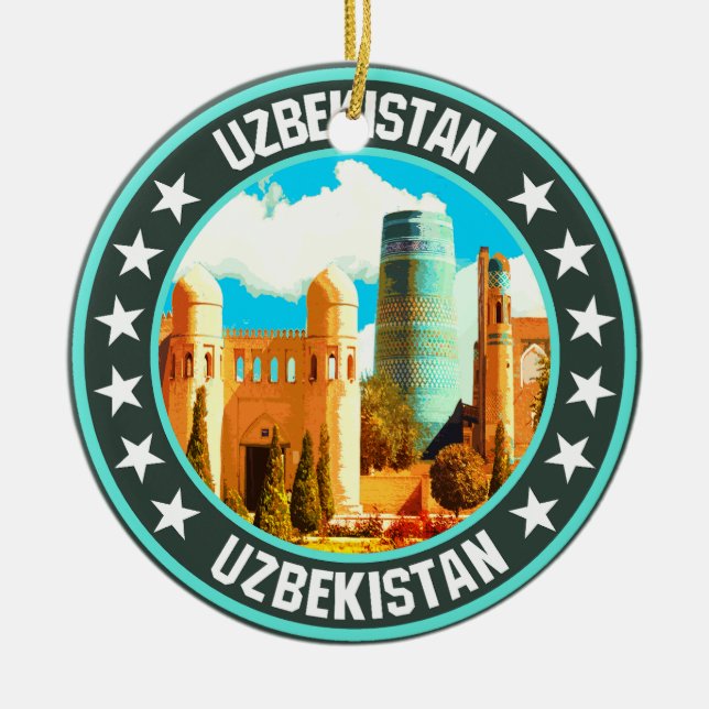 Adorno De Cerámica Uzbekistán (Frente)