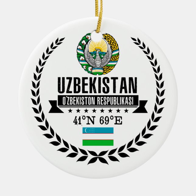 Adorno De Cerámica Uzbekistán (Frente)