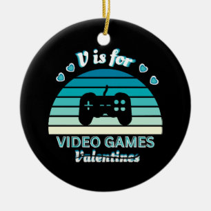 Adorno De Cerámica V de Videojuegos No de San Valentín - Divertido Re