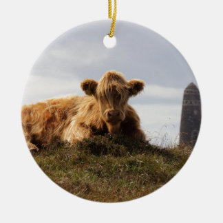 Adorno De Cerámica Vaca de Luing en la isla de Islay, Escocia