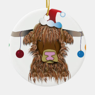 Adorno De Cerámica Vaca del navidad