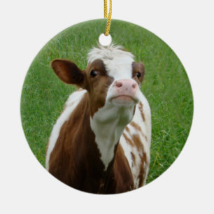 Adorno De Cerámica Vaca lechera en la granja