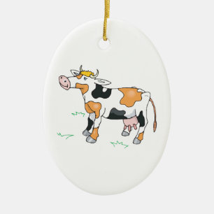 Adorno De Cerámica Vaca Linda