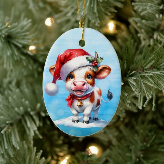 Adorno De Cerámica Vaca personalizado en Navidades personalizados de  (Árbol)