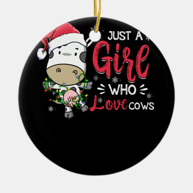 Adorno De Cerámica Vaca, solo un Chica que ama al carnicero agriculto (Frente)