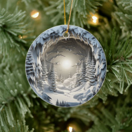 Adorno De Cerámica Vacaciones de Navidades nocturnos estilo 3D