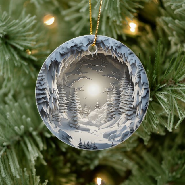 Adorno De Cerámica Vacaciones de Navidades nocturnos estilo 3D (Árbol)