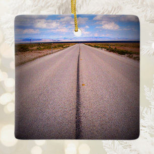 Adorno De Cerámica Vacaciones de verano en carretera foto de dos cara