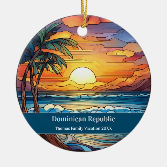 Adorno De Cerámica Vacaciones en Playa de República Dominicana (Frente)