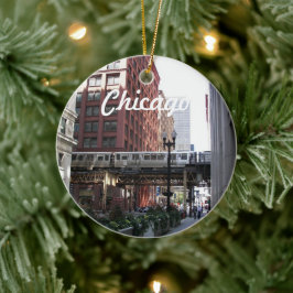 Adorno De Cerámica Vacaciones en tren elevado de Chicago