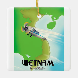 Adorno De Cerámica Vacaciones en Vietnam por avión impresión.