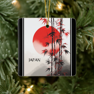 Adorno De Cerámica Vacaciones japonesas personalizadas de sol y bambú