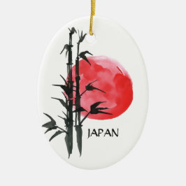 Adorno De Cerámica Vacaciones japonesas personalizadas de sol y bambú