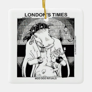 Adorno De Cerámica Vacas Moodoo De Nueva Orleans Divertidas