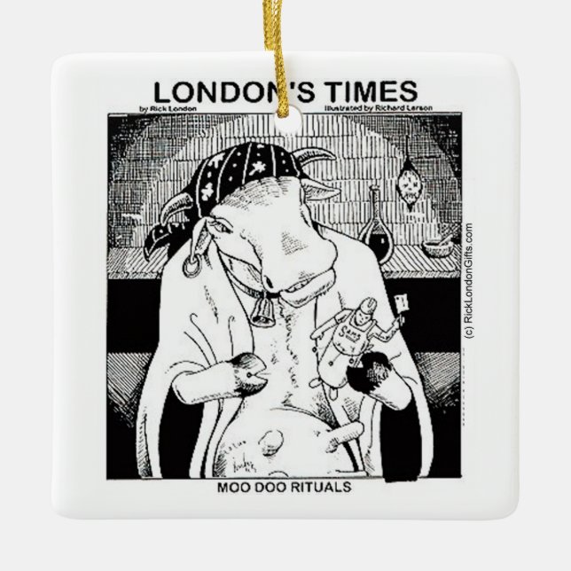 Adorno De Cerámica Vacas Moodoo De Nueva Orleans Divertidas (Anverso)