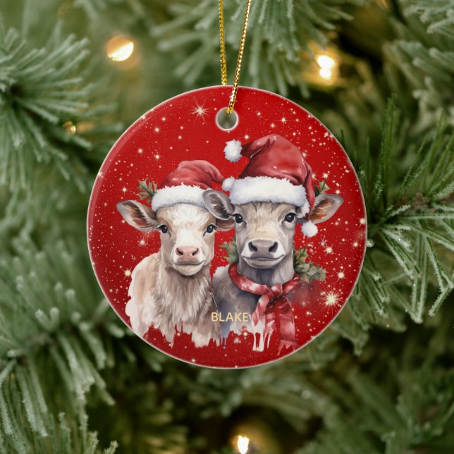 Adorno De Cerámica Vacas pequeñas - Recién Nacidos y Navidades person (Árbol)