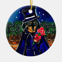 ADORNO DE CERÁMICA VALENTINE DACHSHUND
