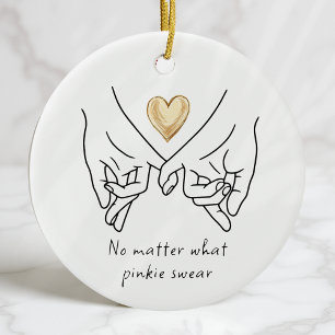 Adorno De Cerámica Valentine Love Couple Gold Heart Pinkie Swear