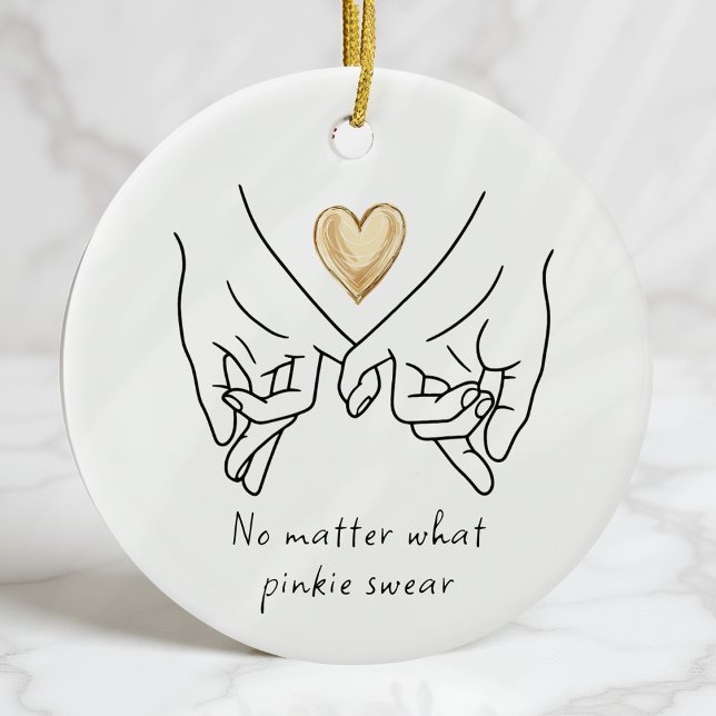 Adorno De Cerámica Valentine Love Couple Gold Heart Pinkie Swear (Subido por el creador)