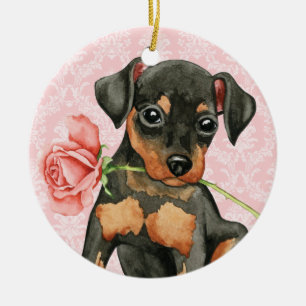 Adorno De Cerámica Valentine Rosa Min Pin