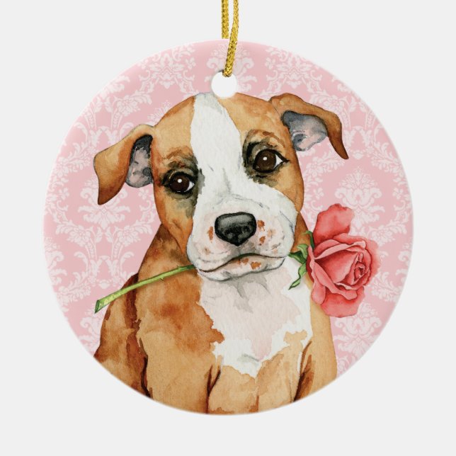 Adorno De Cerámica Valentine Rosa Stafford (Frente)