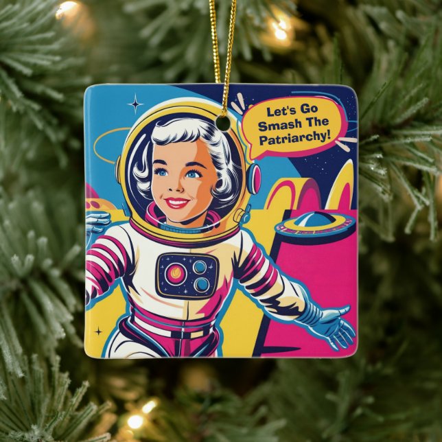Adorno De Cerámica Vamos a aplastar a la feminista patriarcal (Árbol)