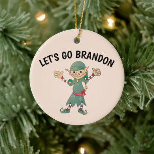 ADORNO DE CERÁMICA ¡VAMOS A BRANDON! NAVIDADES ELF ORNAMENT