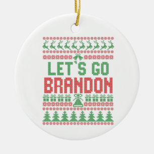Adorno De Cerámica Vamos a Brandon, un dulce de Navidades feos