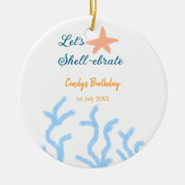 Adorno De Cerámica Vamos a celebrar bajo el mar azul cumpleaños