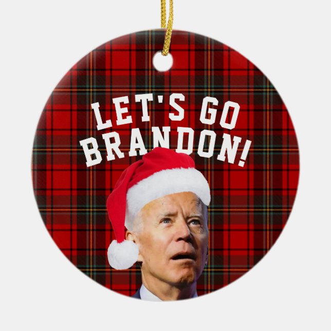 Adorno De Cerámica Vamos Brandon Biden Ornament de Navidad Funny (Frente)